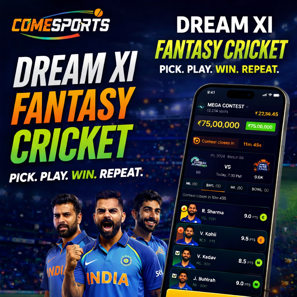 COME COM 11 fantasy cricket challenge visual