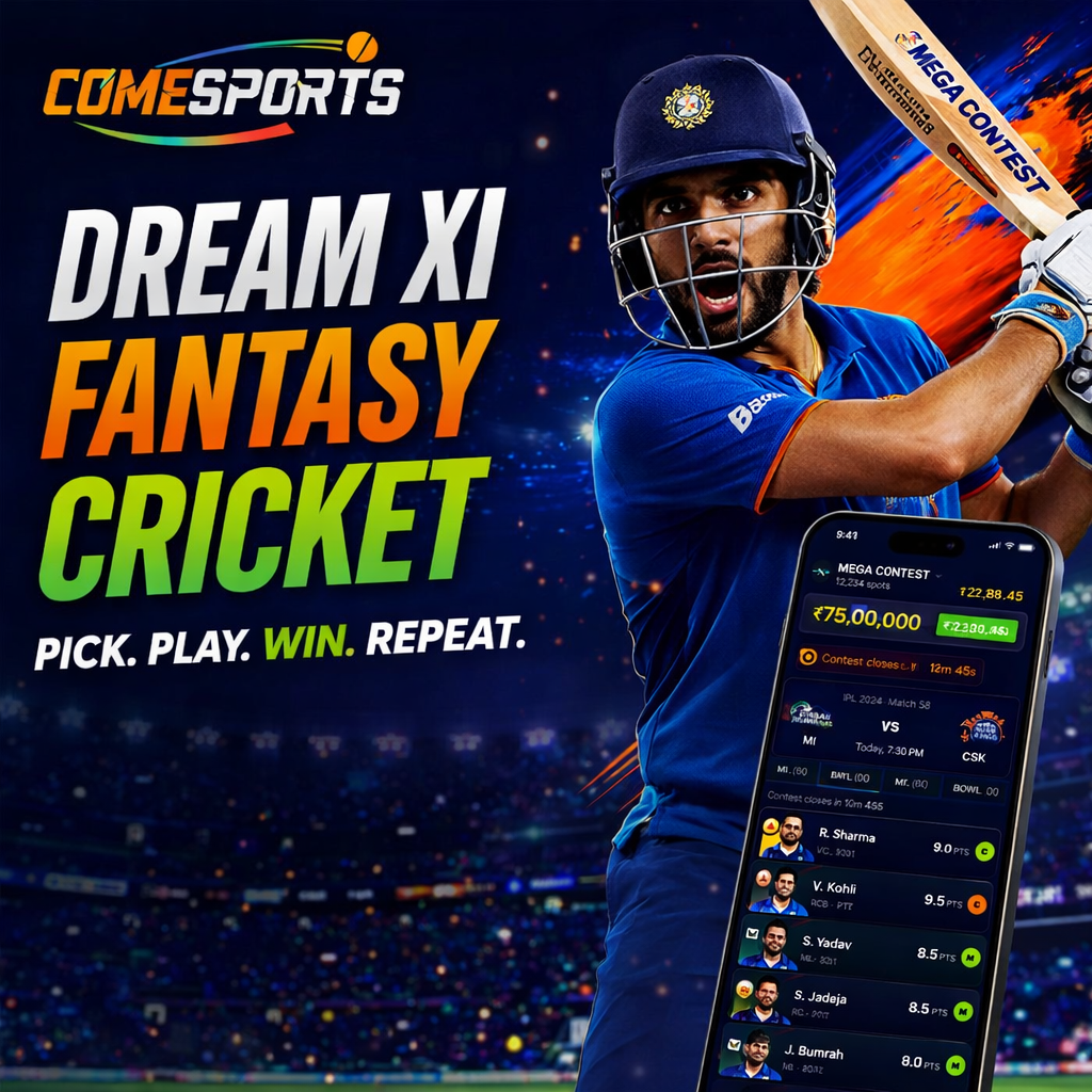 COME COM 11 Dream XI fantasy cricket ad visual